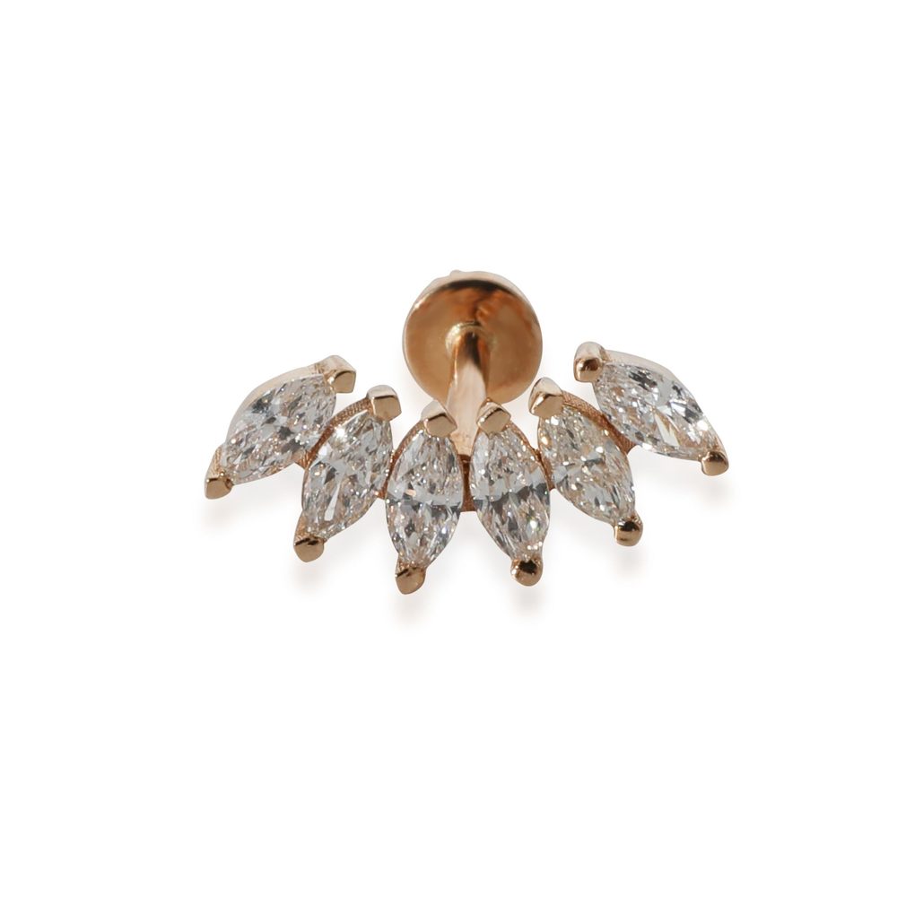 Kismet 6 Diamond Marquise Arc Piercing Single Earring in 14k Rose Gold 0.38 CTW